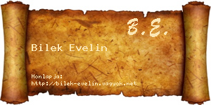Bilek Evelin névjegykártya